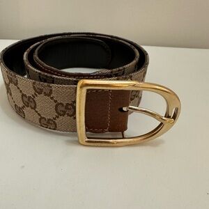 Gucci Tan and Gold Women's Belt